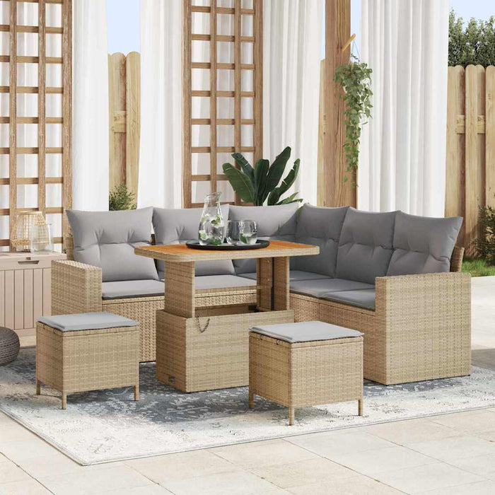 Set de canapele pentru grădină 9 pcs Beige și gri deschis - WALTI WALTI