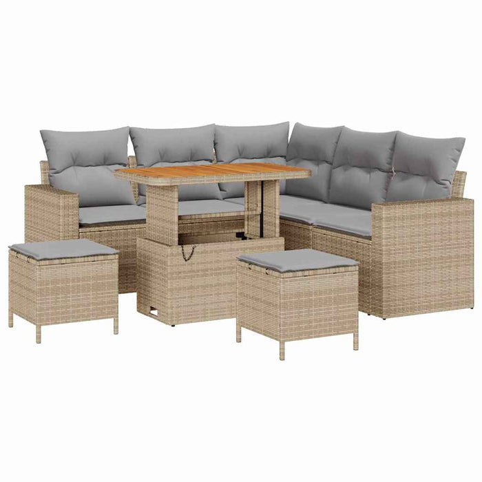 Set de canapele pentru grădină 9 pcs Beige și gri deschis - WALTI WALTI