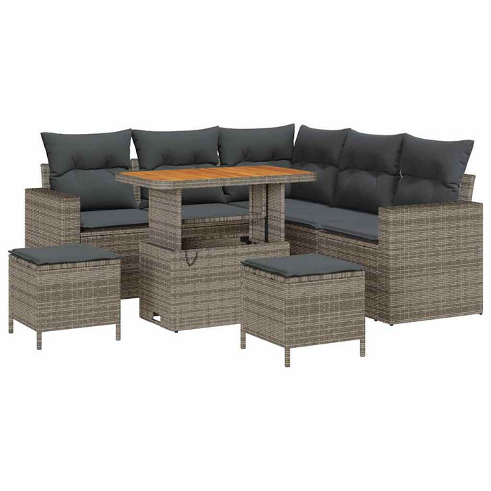Set de canapele pentru grădină cu pernă cu depozitare 8 pcs Gri - WALTI WALTI