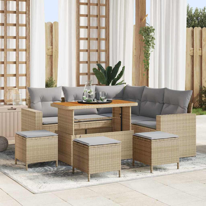 Set de canapele pentru grădină 10 pcs Beige și gri deschis - WALTI WALTI