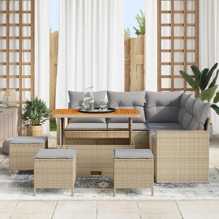 Set de canapele pentru grădină 10 pcs Beige și gri deschis - WALTI WALTI
