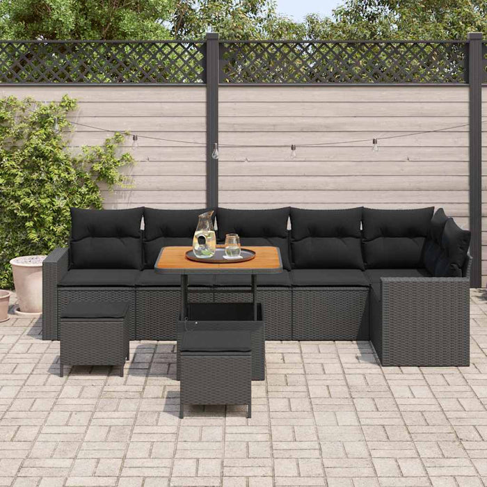 Set de canapele pentru grădină 9 pcs Negru 80 x 80 x 71 cm - WALTI WALTI