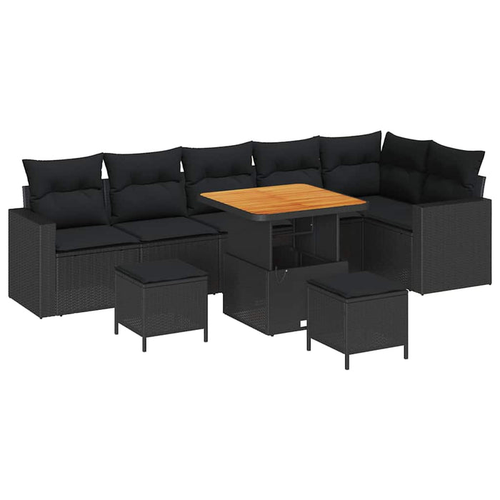 Set de canapele pentru grădină 9 pcs Negru 80 x 80 x 71 cm - WALTI WALTI