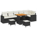 Set de canapele pentru grădină cu pernă 9 pcs negru și crem - WALTI WALTI