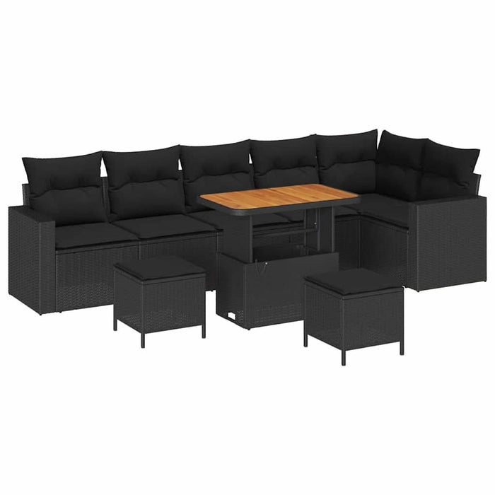 Set de canapele pentru grădină 9 pcs Negru 90 x 55 x 71 cm - WALTI WALTI