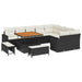 Set de canapele pentru grădină cu pernă 12 pcs negru și crem - WALTI WALTI
