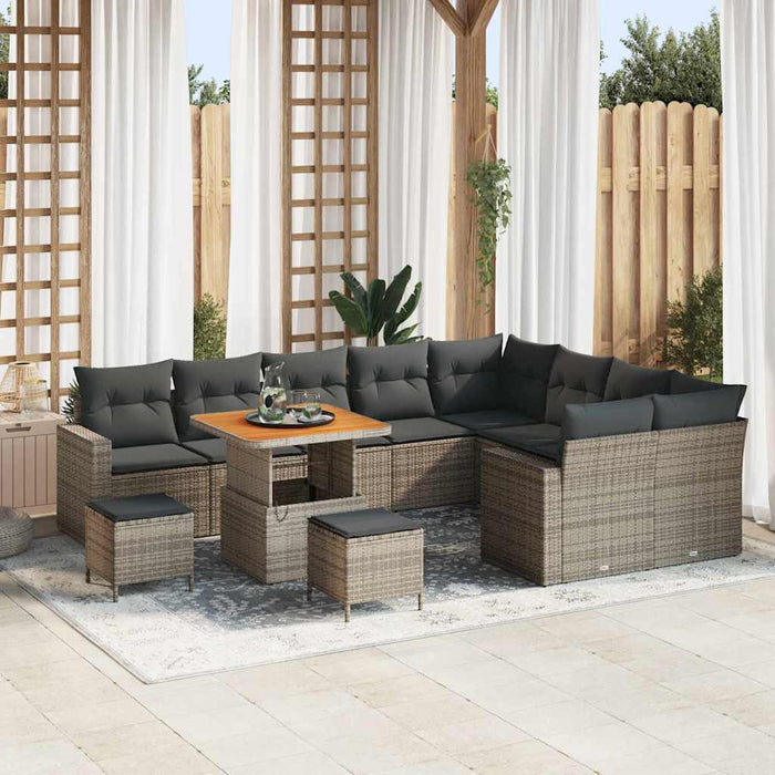 Set de canapele pentru grădină cu pernă 12 pcs Gri - WALTI WALTI