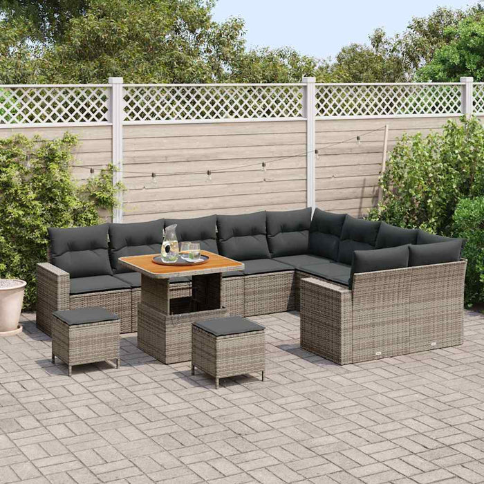 Set de canapele pentru grădină cu pernă 12 pcs Gri - WALTI WALTI