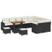 Set de canapele pentru grădină cu pernă 12 pcs negru și crem - WALTI WALTI