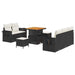 Set de canapele pentru grădină cu pernă 8 pcs negru și crem - WALTI WALTI