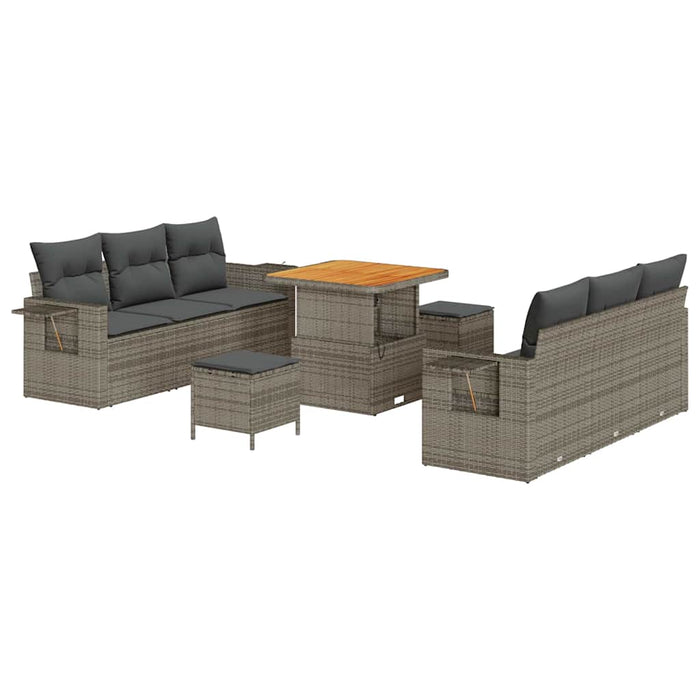 Set de canapele pentru grădină cu pernă cu depozitare 9 pcs Gri - WALTI WALTI
