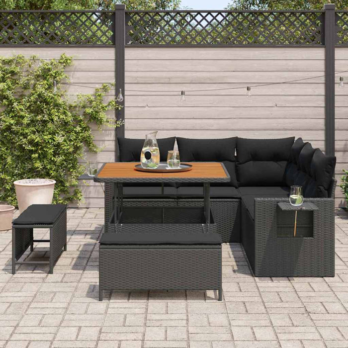 Set de canapele pentru grădină 8 pcs Negru 100 x 100 x 71 cm - WALTI WALTI