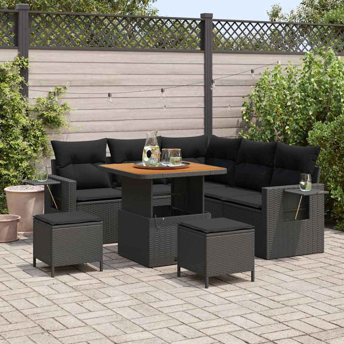 Set de canapele pentru grădină 8 pcs Negru 80 x 80 x 71 cm - WALTI WALTI
