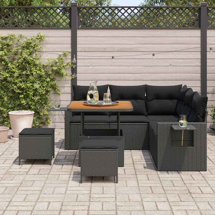 Set de canapele pentru grădină 8 pcs Negru 80 x 80 x 71 cm - WALTI WALTI