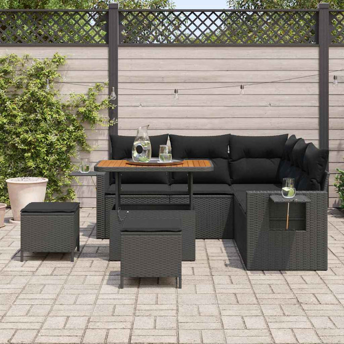 Set de canapele pentru grădină 8 pcs Negru 90 x 55 x 71 cm - WALTI WALTI