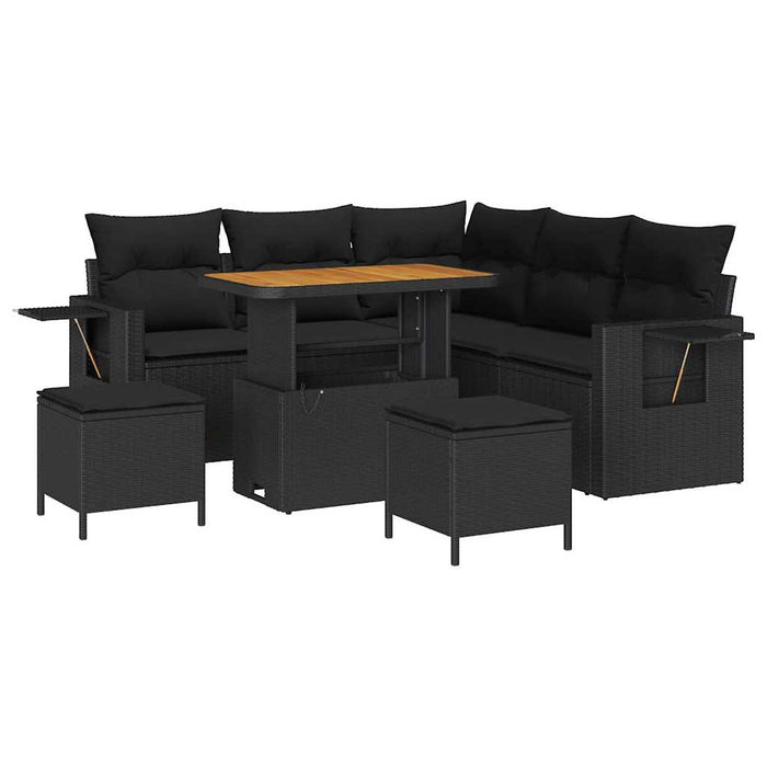 Set de canapele pentru grădină 8 pcs Negru 90 x 55 x 71 cm - WALTI WALTI