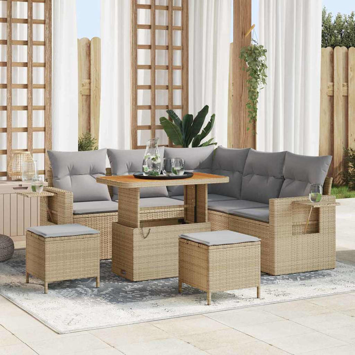 Set de canapele pentru grădină 9 pcs Beige și gri deschis - WALTI WALTI