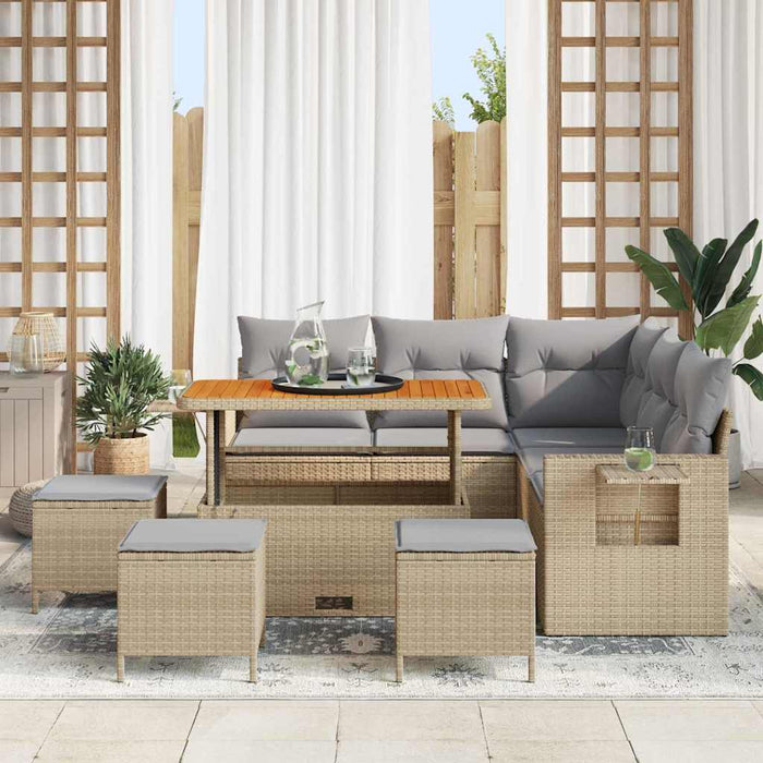 Set de canapele pentru grădină 10 pcs Beige și gri deschis - WALTI WALTI