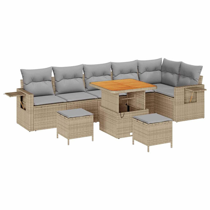 Set de canapele pentru grădină 11 buc. Beige și gri deschis WALTI