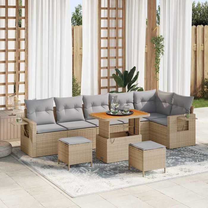 Set de canapele pentru grădină 11 pcs Beige și gri deschis - WALTI WALTI