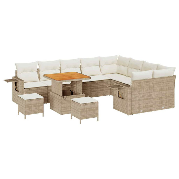 Set de canapele pentru grădină cu pernă 12 pcs bej și crem - WALTI WALTI