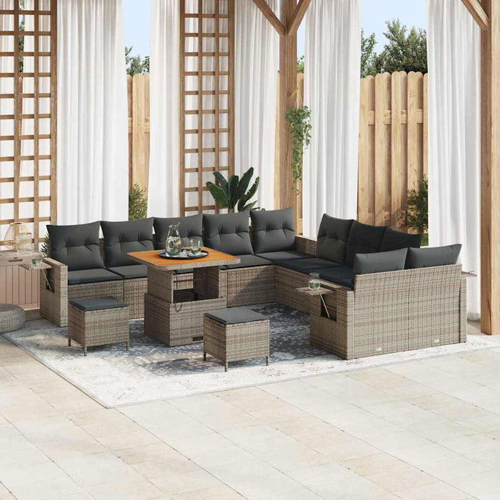 Set de canapele pentru grădină 13 pcs Gri Rattan poli - WALTI WALTI