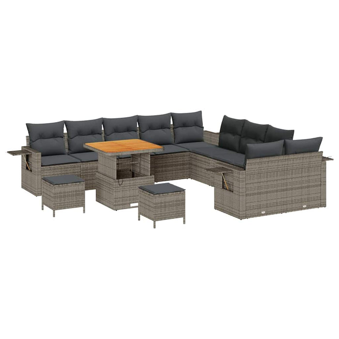 Set de canapele pentru grădină 13 pcs Gri Rattan poli - WALTI WALTI