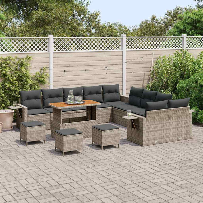 Set de canapele pentru grădină 14 pcs Gri și gri închis Mare - WALTI WALTI