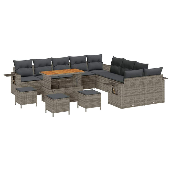 Set de canapele pentru grădină 14 pcs Gri și gri închis Mare - WALTI WALTI