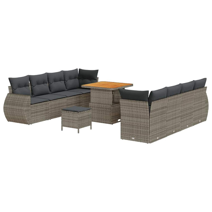 Set de canapele pentru grădină 11 pcs Gri Rattan poli - WALTI WALTI