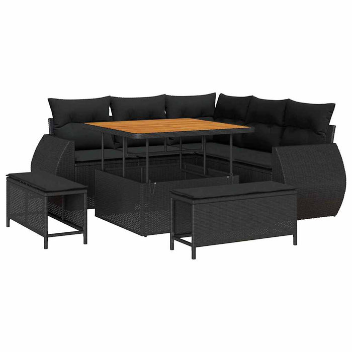 Set de canapele pentru grădină 8 pcs Negru 100 x 100 x 71 cm - WALTI WALTI