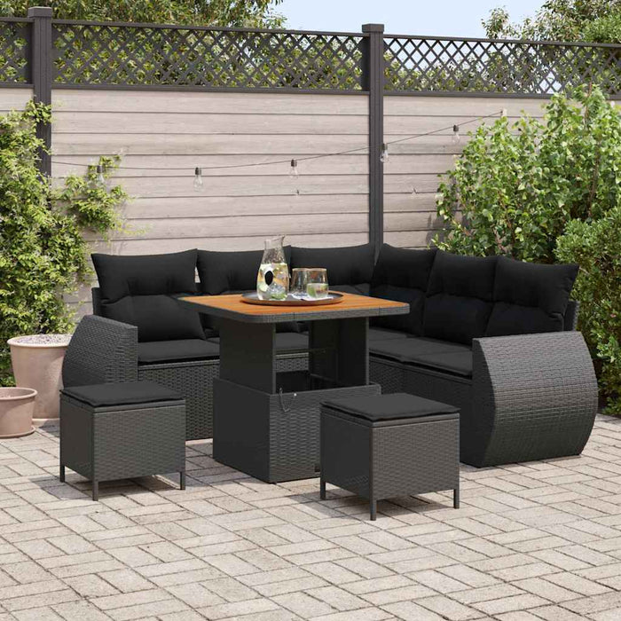 Set de canapele pentru grădină 8 pcs Negru 80 x 80 x 71 cm - WALTI WALTI
