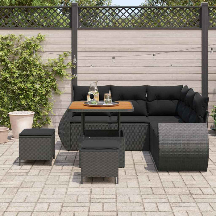 Set de canapele pentru grădină 8 pcs Negru 80 x 80 x 71 cm - WALTI WALTI
