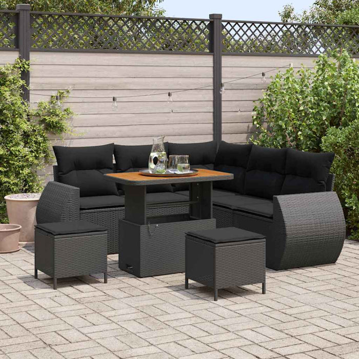 Set de canapele pentru grădină 8 pcs Negru 90 x 55 x 71 cm - WALTI WALTI