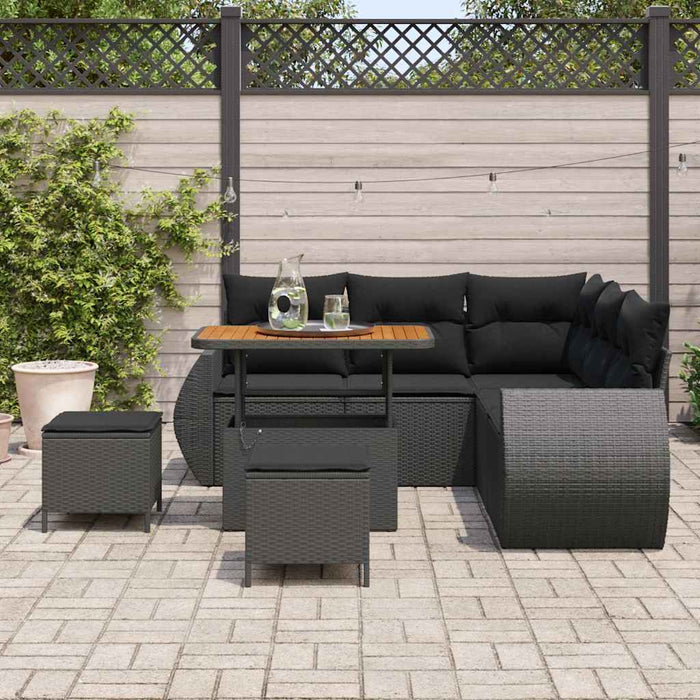 Set de canapele pentru grădină 8 pcs Negru 90 x 55 x 71 cm - WALTI WALTI