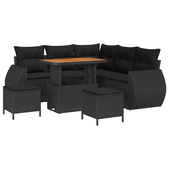 Set de canapele pentru grădină 8 pcs Negru 90 x 55 x 71 cm - WALTI WALTI