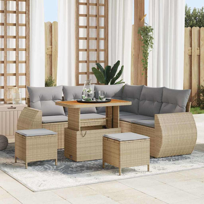 Set de canapele pentru grădină 8 pcs bej și gri deschis - WALTI WALTI