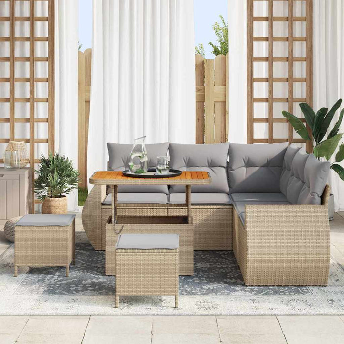 Set de canapele pentru grădină 8 pcs bej și gri deschis - WALTI WALTI