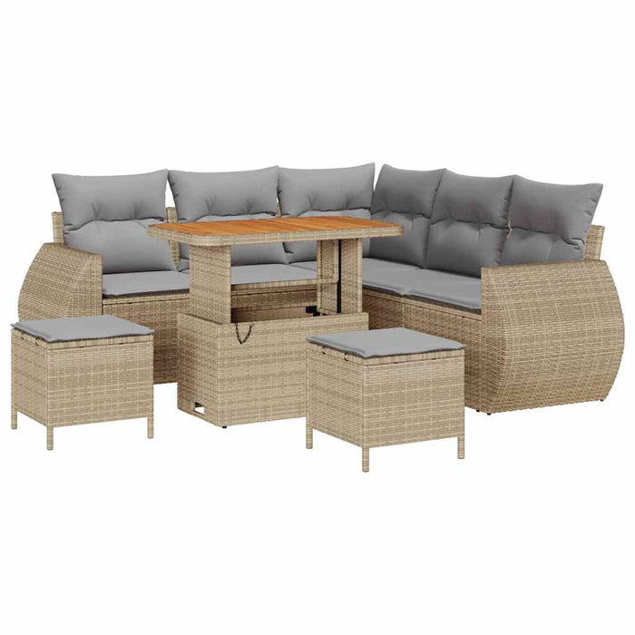Set de canapele pentru grădină 8 pcs bej și gri deschis - WALTI WALTI
