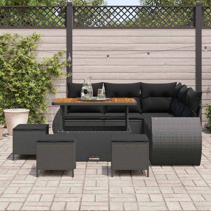 Set de canapele pentru grădină 9 pcs Negru 110 x 55 x 71 cm - WALTI WALTI