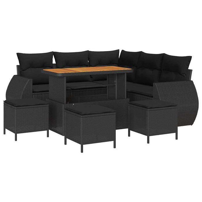 Set de canapele pentru grădină 9 pcs Negru 110 x 55 x 71 cm - WALTI WALTI