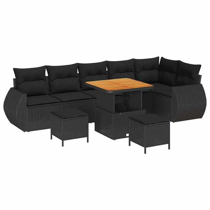 Set de canapele pentru grădină 9 pcs Negru 80 x 80 x 71 cm - WALTI WALTI