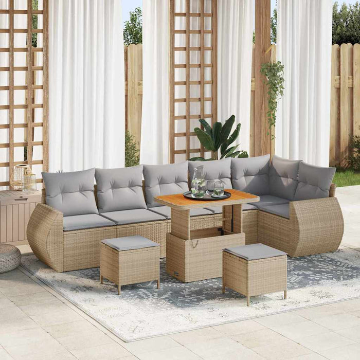Set de canapele pentru grădină Manual 9 pcs bej și gri deschis - WALTI WALTI