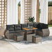 Set de canapele pentru grădină cu pernă 9 pcs Gri Poli Rattan - WALTI WALTI