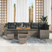 Set de canapele pentru grădină cu pernă 9 pcs Gri Poli Rattan - WALTI WALTI