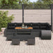 Set de canapele pentru grădină 10 pcs Negru 110 x 55 x 71 cm - WALTI WALTI