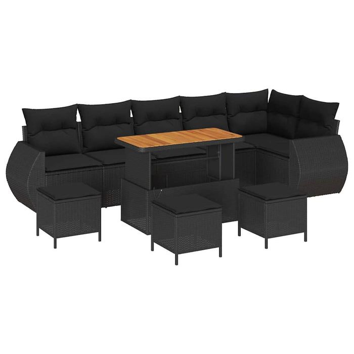 Set de canapele pentru grădină 10 pcs Negru 110 x 55 x 71 cm - WALTI WALTI
