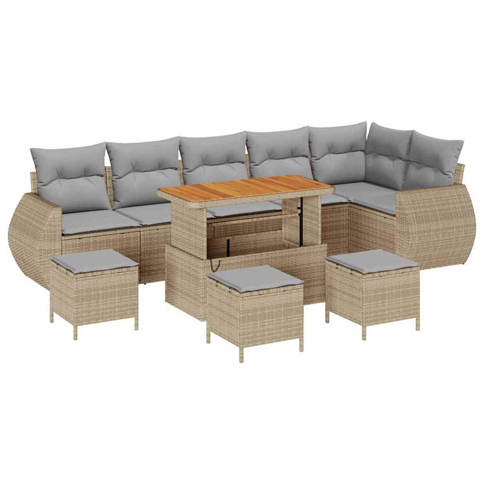 Set de canapele pentru grădină 10 pcs Beige și gri deschis - WALTI WALTI