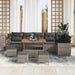 Set de canapele pentru grădină cu pernă 10 pcs Gri Poli Rattan - WALTI WALTI