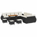 Set de canapele pentru grădină cu pernă 14 pcs negru și crem - WALTI WALTI